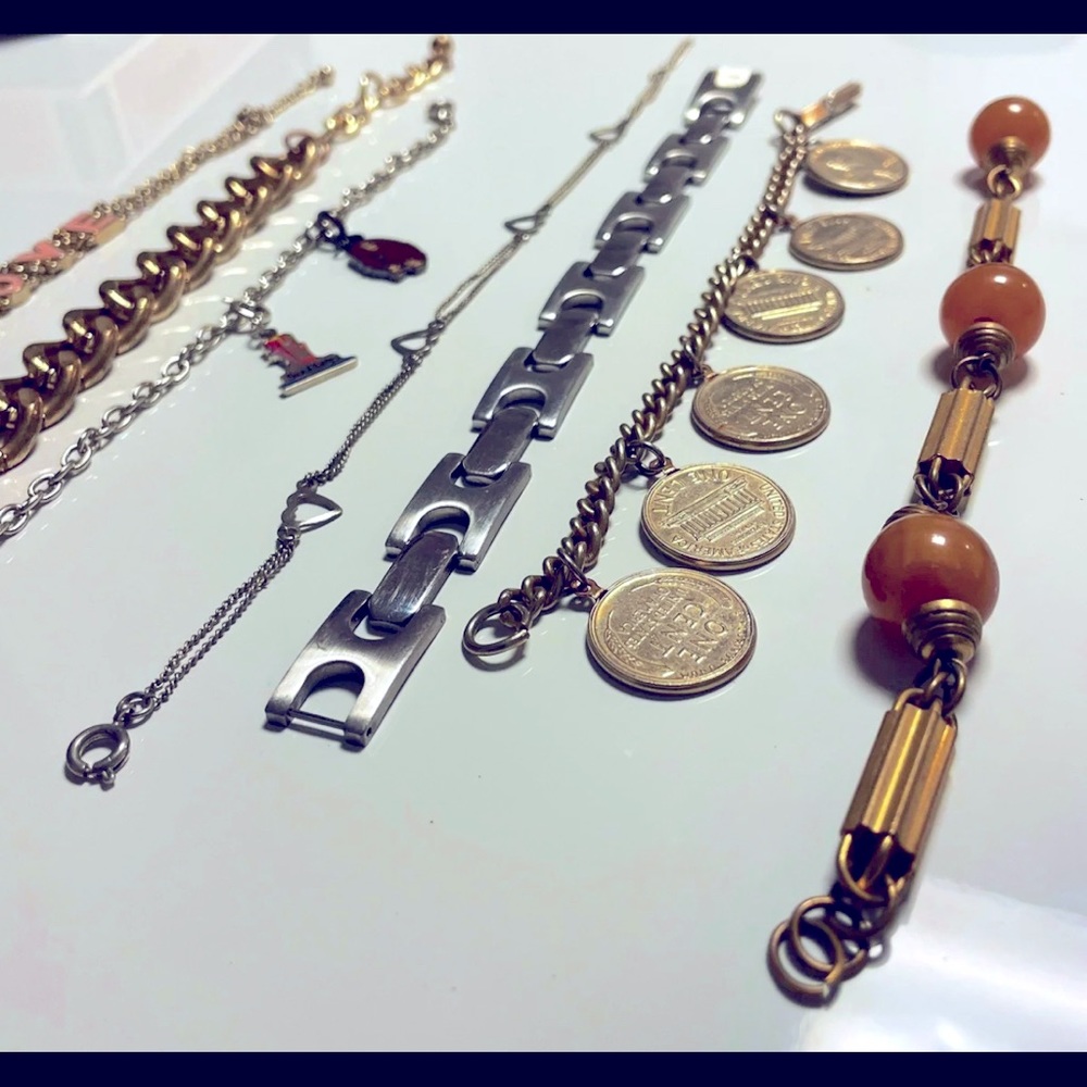 Mixed Jewelry Lot of Gold & Silver Bracelets